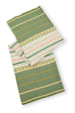 Green Handloom Dhaniakhali Cotton Saree Without Blouse 10073007