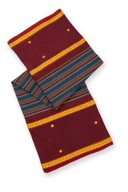 Multi Color Handloom Dhaniakhali Cotton Saree Without Blouse 10073010