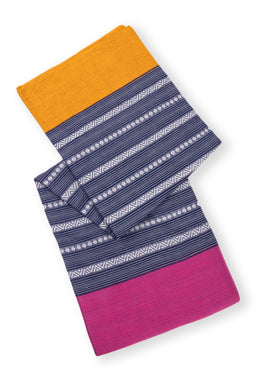 Blue Handloom Dhaniakhali Cotton Saree Without Blouse 10073012