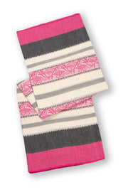 White Handloom Dhaniakhali Cotton Saree Without Blouse 10073020