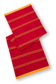 Red Handloom Dhaniakhali Cotton Saree Without Blouse 10073023