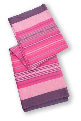 Pink Handloom Dhaniakhali Cotton Saree Without Blouse 10073027