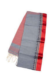 Grey Shantipur Tant Bengal Cotton Saree 10074964