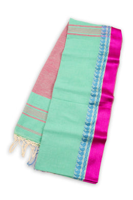 Green Shantipur Tant Bengal Cotton Saree 10074967