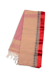 Beige Shantipur Tant Bengal Cotton Saree 10074969