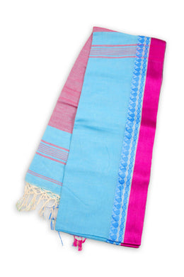 Blue Shantipur Tant Bengal Cotton Saree 10074974