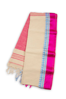 Cream Shantipur Tant Bengal Cotton Saree 10074976