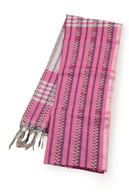 Pink Shantipur Tant Bengal Cotton Saree 10074978