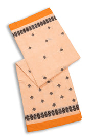 Peach Dhaniakhali Cotton Sarees Without Blouse 10075206