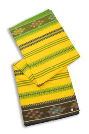 Yellow Dhaniakhali Cotton Sarees Without Blouse 10075208