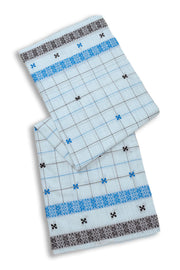 White Dhaniakhali Cotton Sarees Without Blouse 10075209