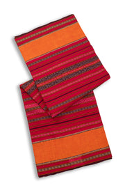 Red Dhaniakhali Cotton Sarees Without Blouse 10075210