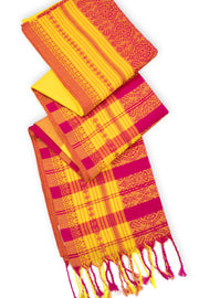 Yellow Bengal Handwoven Cotton Saree 10075300