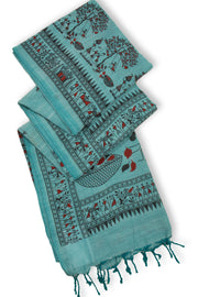 Green Warli Print Bengal Cotton Saree 10075304