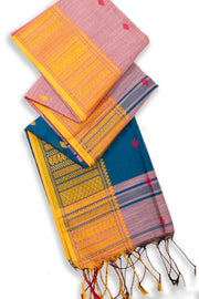 Pink Bengal Handwoven Cotton Saree 10075309