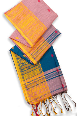 Pink Bengal Handwoven Cotton Saree 10075309