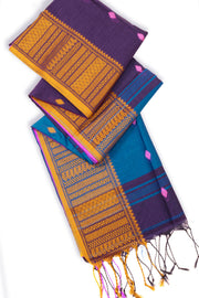 Purple Bengal Handwoven Cotton Saree 10075310