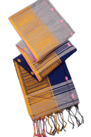 Grey Bengal Handwoven Cotton Saree 10075311