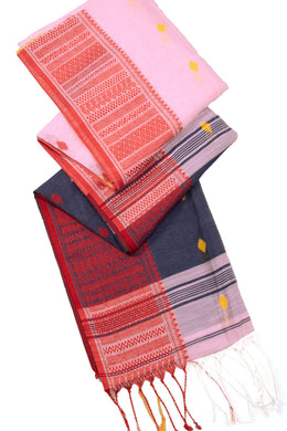 Pink Bengal Handwoven Cotton Saree 10075312