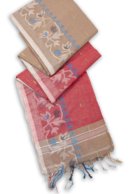 Brown Bengal Handwoven Cotton Saree 10075317