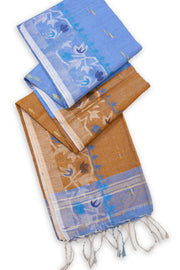 Blue Bengal Handwoven Cotton Saree 10075318