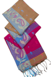 Brown Bengal Handwoven Cotton Saree 10075325