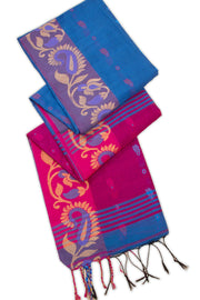 Blue Bengal Handwoven Cotton Saree 10075326