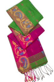 Green Bengal Handwoven Cotton Saree 10075327