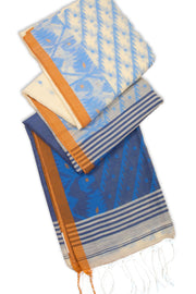 Cream Bengal Handwoven Jamdani Style Cotton Saree 10075330