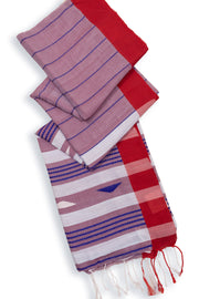 Mauve Bengal Handwoven Cotton Saree 10075335