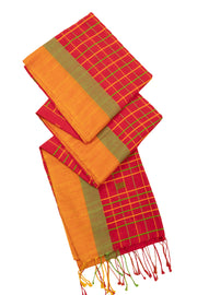 Red Bengal Handwoven Cotton Saree 10075341