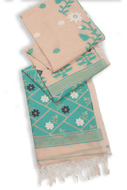 Beige Bengal Handwoven Cotton Saree 10075351
