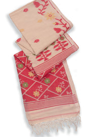 Beige Bengal Handwoven Cotton Saree 10075353