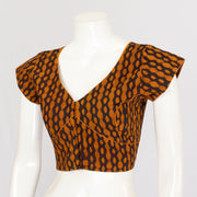 Brown Hand Block Printed Cotton Blouse - Avishya
