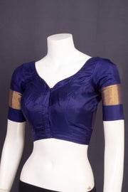 Mystic Purple Blue Kanjivaram Silk Blouse 10076647