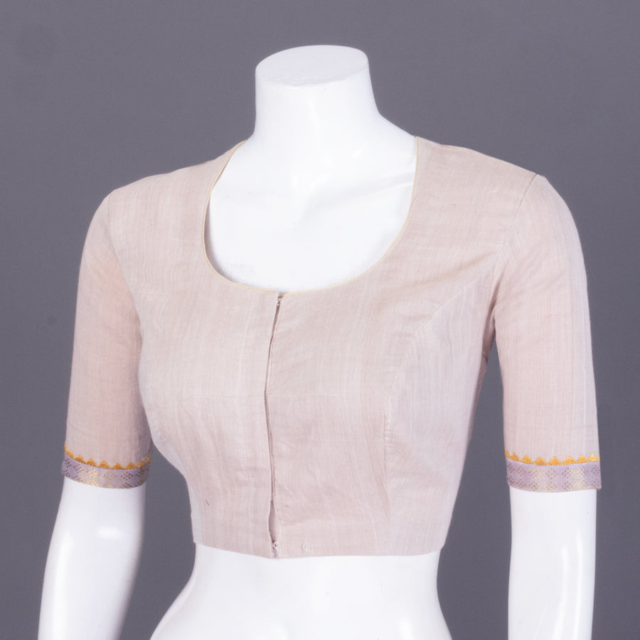 Beige Embroidered Mangalgiri Cotton Blouse -Avishya