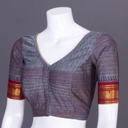 Grey Handblock Printed Cotton Blouse 10069608 - Avishya