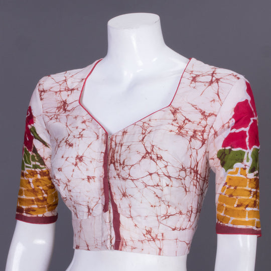 Pink - Cotton Hand Batik Print Blouse Piece 26