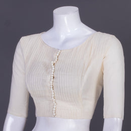 Cream Cotton Blouse 10070237 - Avishya