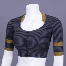 Coal Black Andhra Cotton Blouse 10070420
