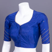 Bright Blue Aari Embroidered Tussar Silk Blouse 10077724