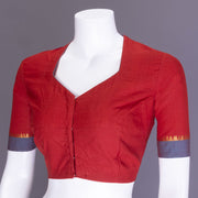 Maroon Aari Embroidered Mangalgiri Cotton Blouse 10077721