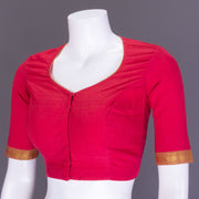 Deep Red Aari Embroidered Mangalgiri Cotton Blouse