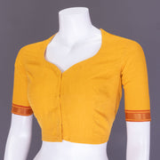 Yellow Aari Embroidered Mangalgiri Cotton Blouse 10077745