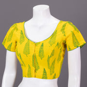 Yellow Kutchi Hand Block Printed Cotton Blouse 10073262