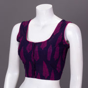 Purple  Kutchi Hand Block Printed Cotton Blouse 10073267