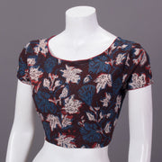 Maroon Jahota Printed Cotton Blouse 10073347