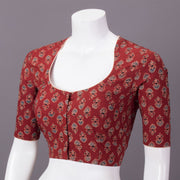 Maroon Ajrakh Printed Cotton Blouse 10073380