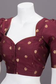 Maroon Banarasi Silk Blouse 10073441