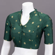Green Banarasi Silk Blouse 10073447